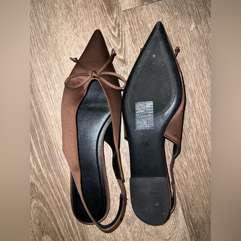 H&M Brown Pointed Slingback Flats - Picture 3 of 4